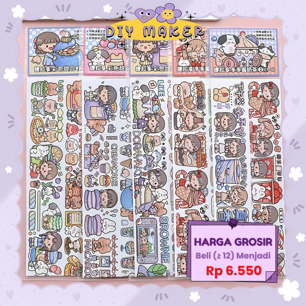 

DM Stiker Dekor DIY Lucu Kreativitas Aesthetic Buku Jurnal Sticker DIY Panjang Stiker Mainan TLD70