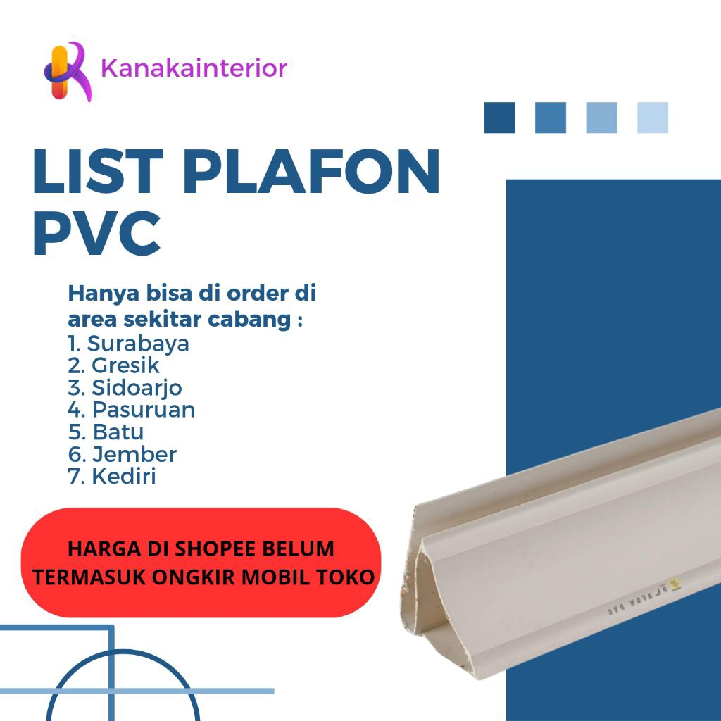 ❤️ PERBATANG ❤️ LIST PLAFON PVC LIS PVC PANJANG 4 METER | LIS PINGGIR LIS SIKU LIS SAMBUNG LIS DINDI