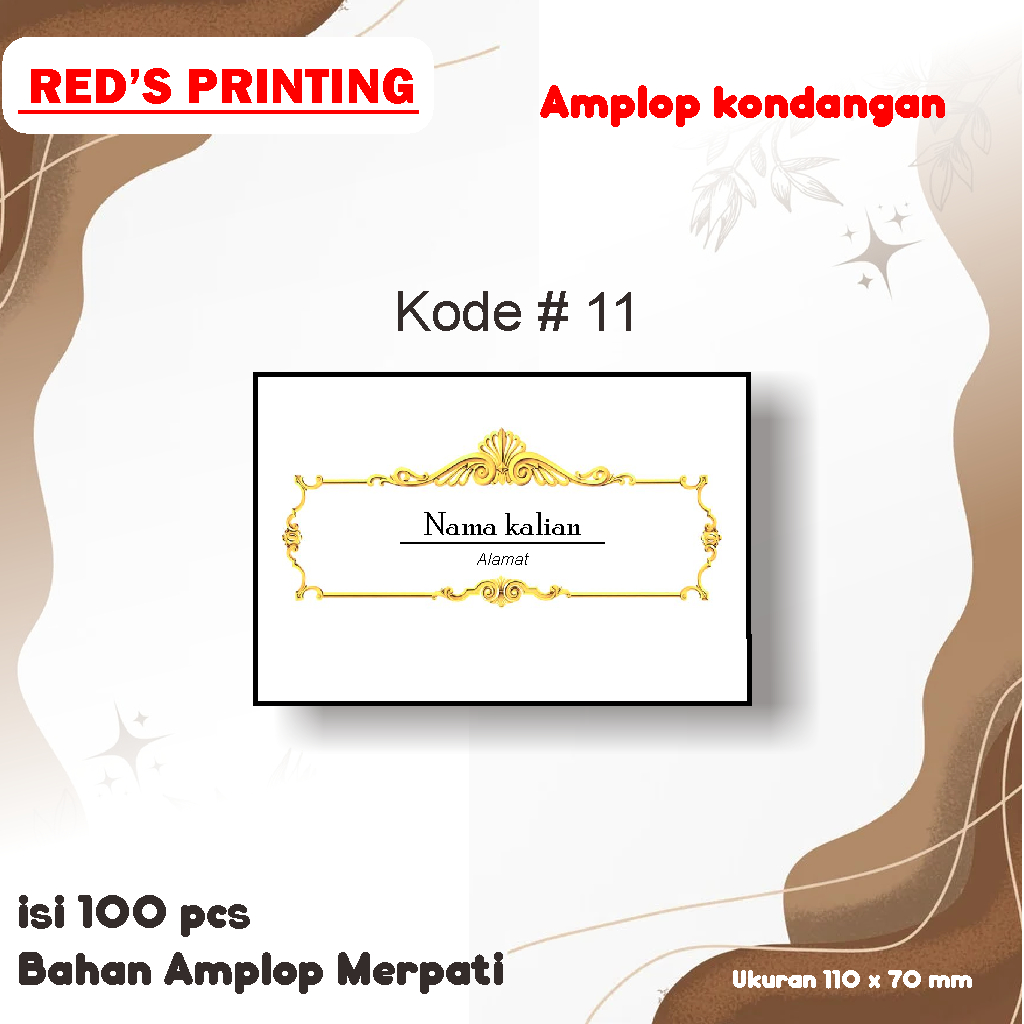 

Amplop kondangan Merpati Isi 100 pcs Sudah Cetak Nama dan Alamat kode # 11- 15