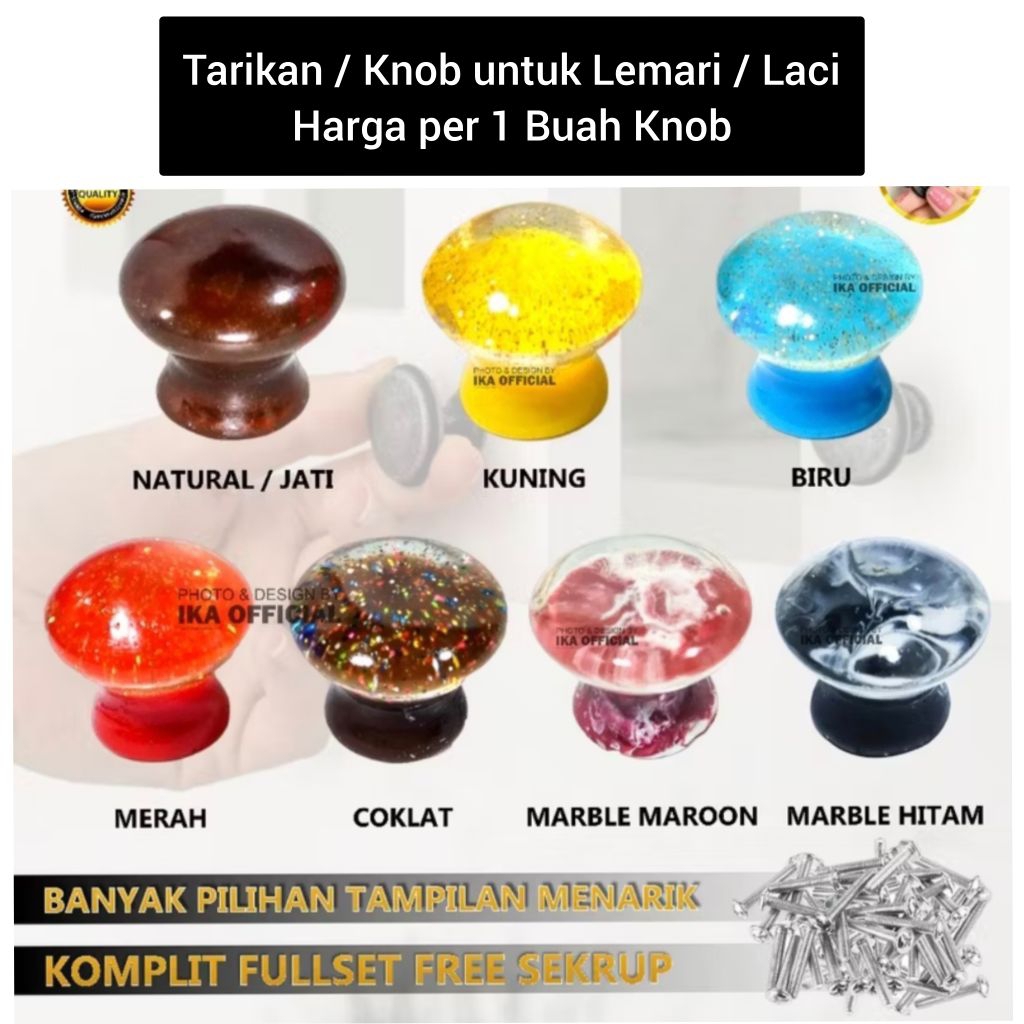 Knob Knop Kenop Tarikan Gagang Bulat Kecil Handel Handle Pintu Lemari Laci Dapur