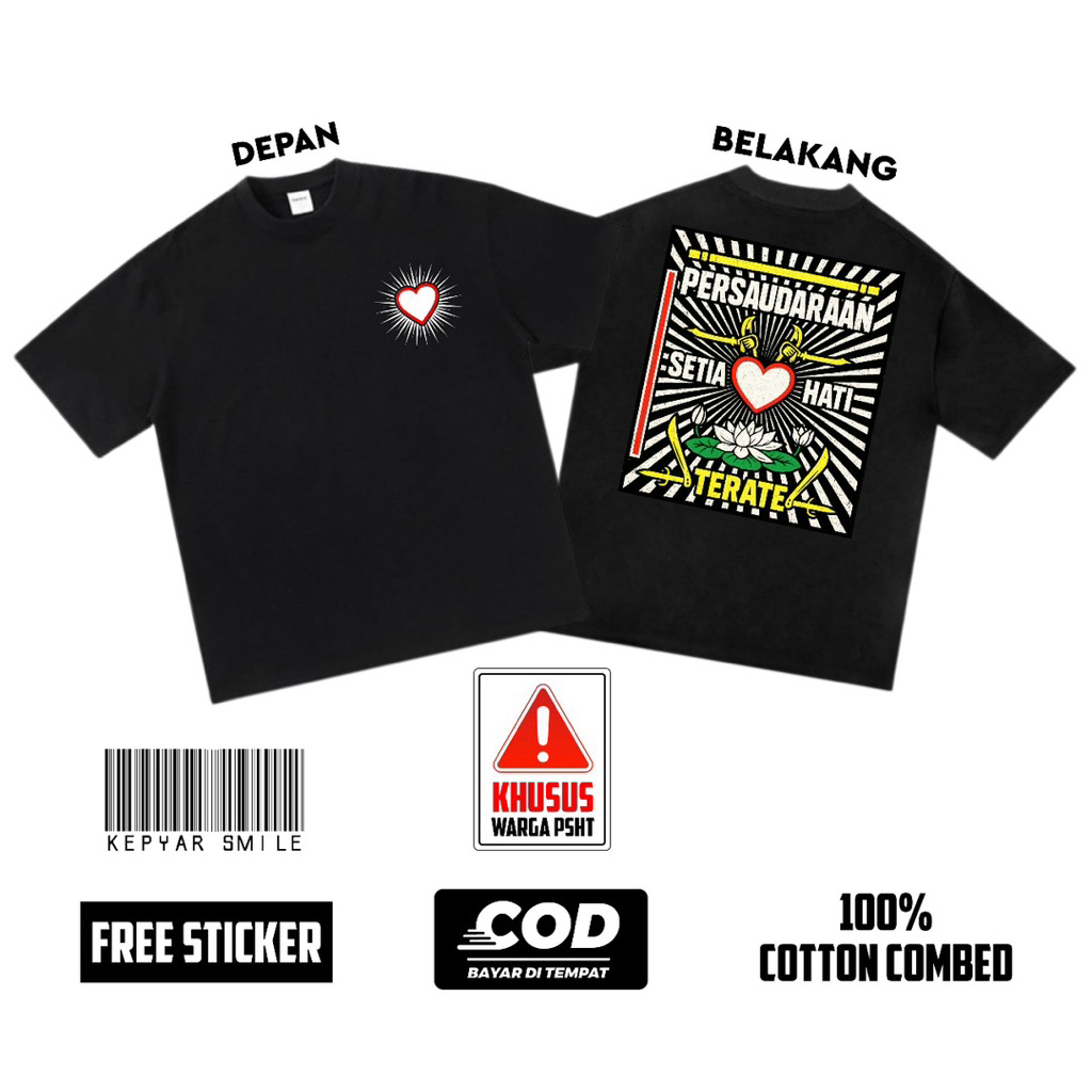 Tshirt Kaos PSHT LAMBANG BED PSHT (Vol 2) Free Stiker