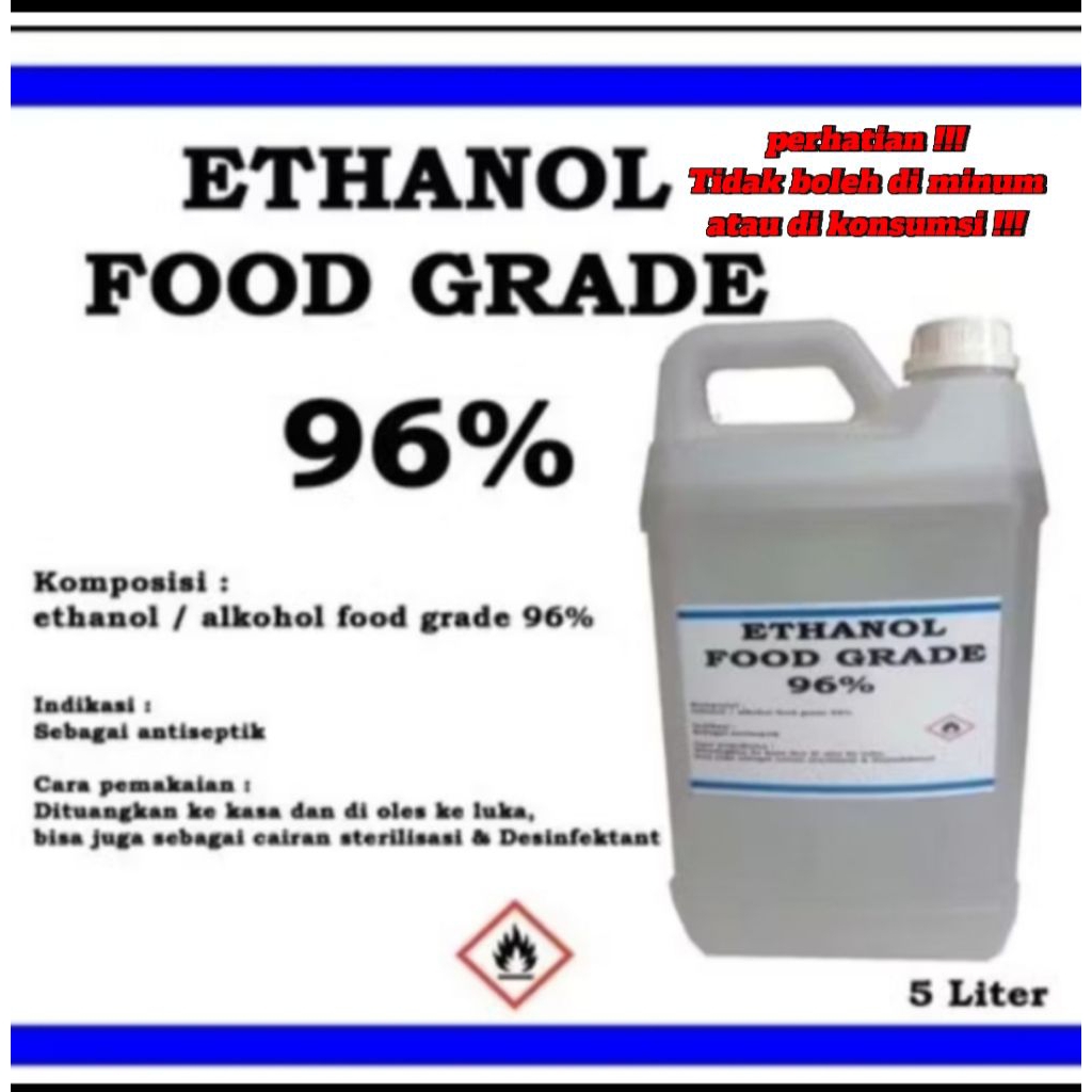 Ethanol food grade 96% 5 liter