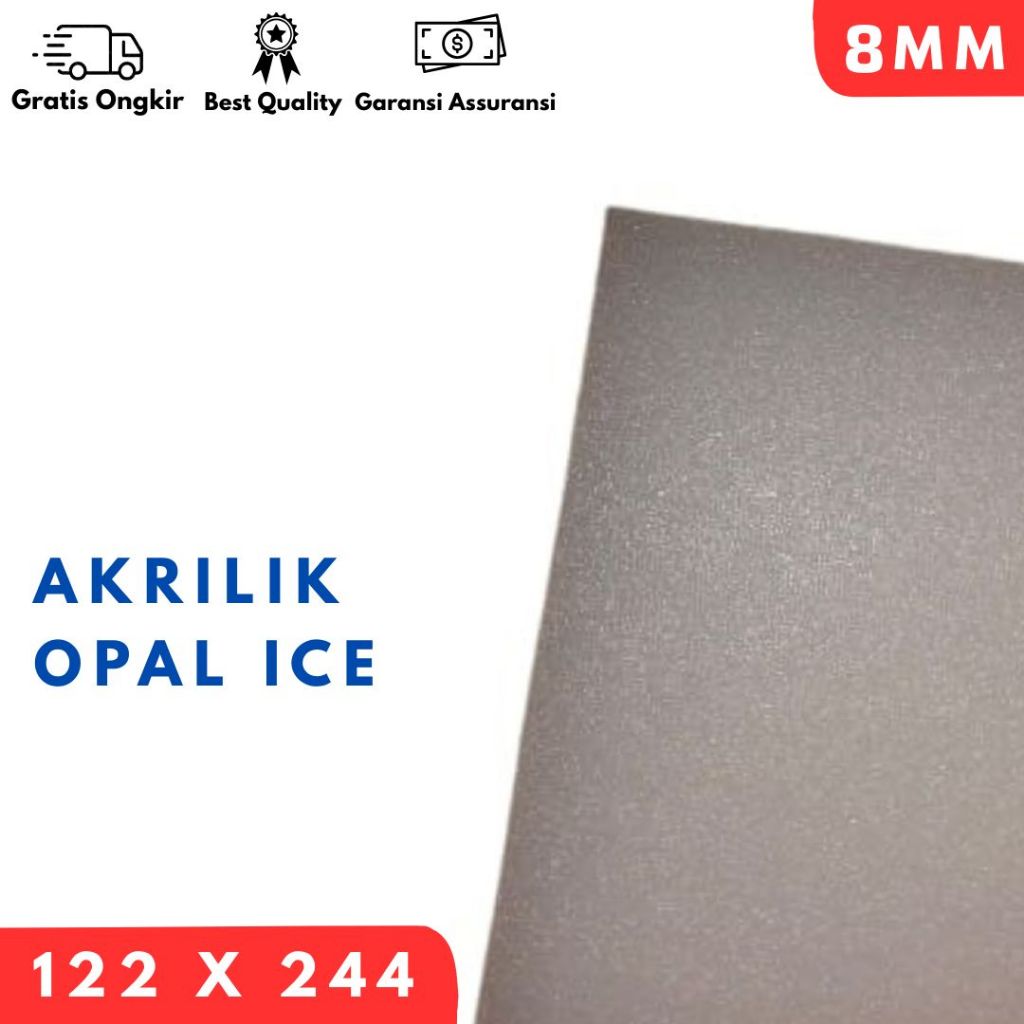 

Akrilik Lembaran Sandblast/ OPAL ICE WHITE/ SUNBLAS SUSU/ uk 122x244cm merek star royal 8 MM