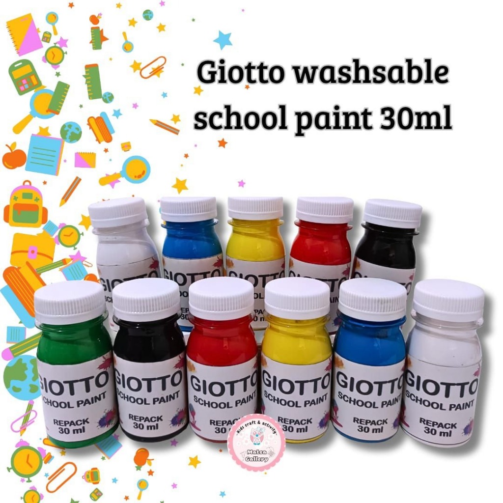 

Cat air anak giotto school paint washable 30ml warna primer