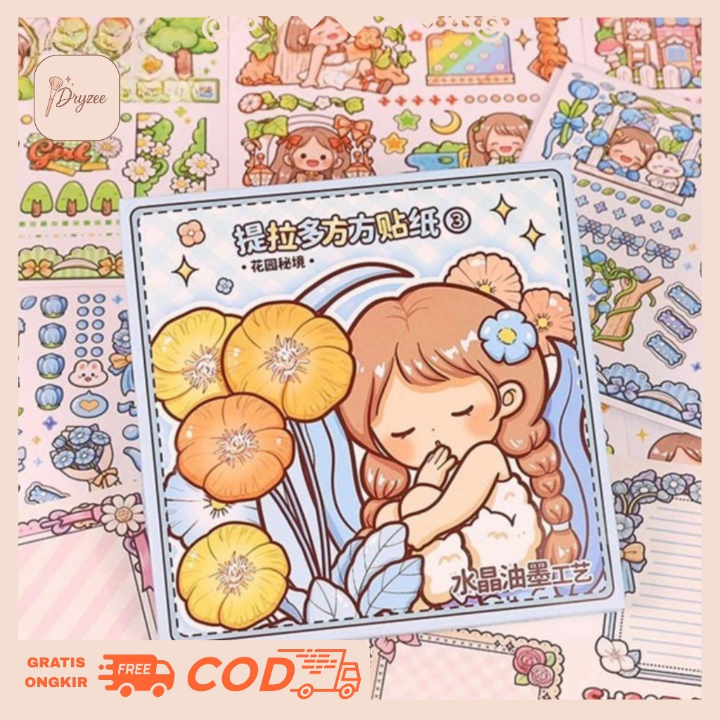 

Stiker Pack Box Fang Fang Girl Jurnaling Isi 12 Lembar Besar NINI / MOMO Stiker DIY Mainan TLD92