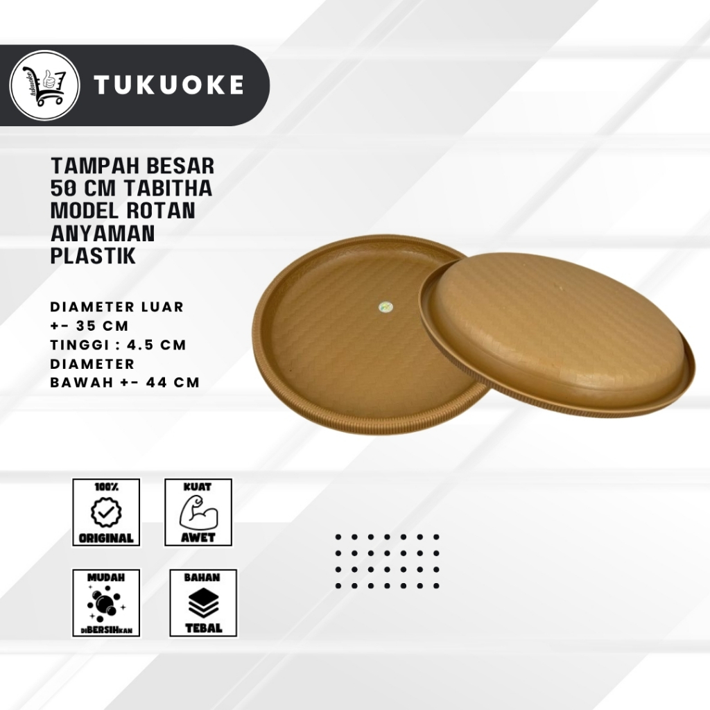 Tampah Besar 50 Cm Tabitha Model Rotan Anyaman Plastik / Tatakan Tumpeng / Nampan Tumpeng / Nyiru