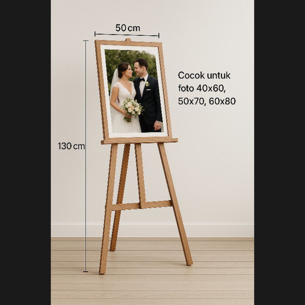 

Standing Foto Wedding 130x50cm / Wooden easel / Tripod Kayu