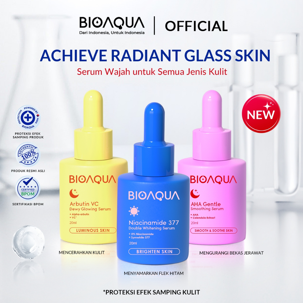 [NEW LAUNCH]-BIOAQUA Serum Wajah Niacinamide dan Symwhite 377 Serum Whitening / Serum Acne AHA Gentl