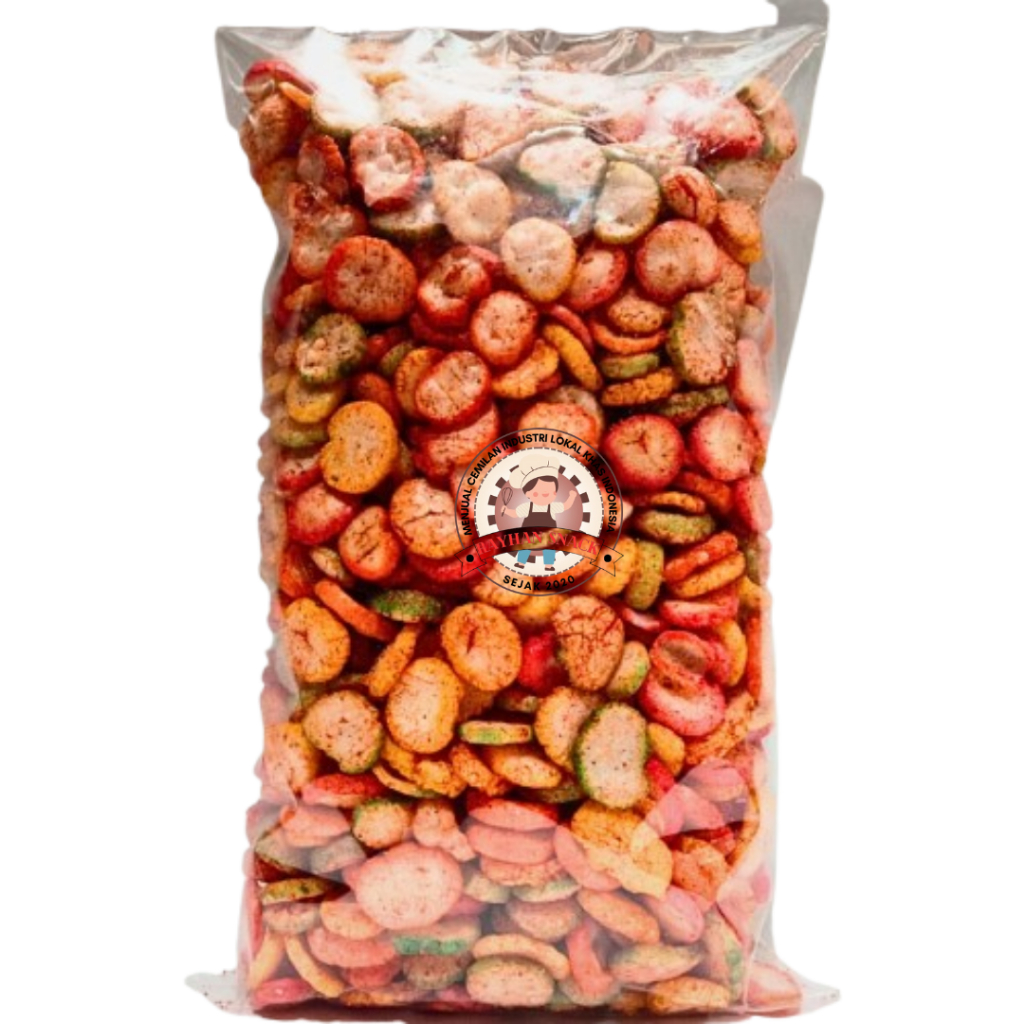 

Kerupuk kancing pedas crunchy 250gram, camilan yang renyah dan pedas rasa yang tak pernah mengecewakan