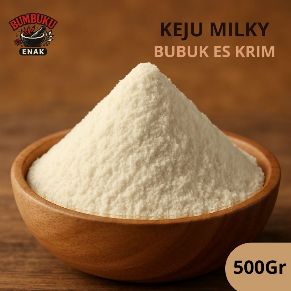

Bubuk Es Krim Keju Milky 500gr – Rasa Creamy Susu Keju Lembut, Praktis Disajikan & Cocok untuk Jualan Es Krim