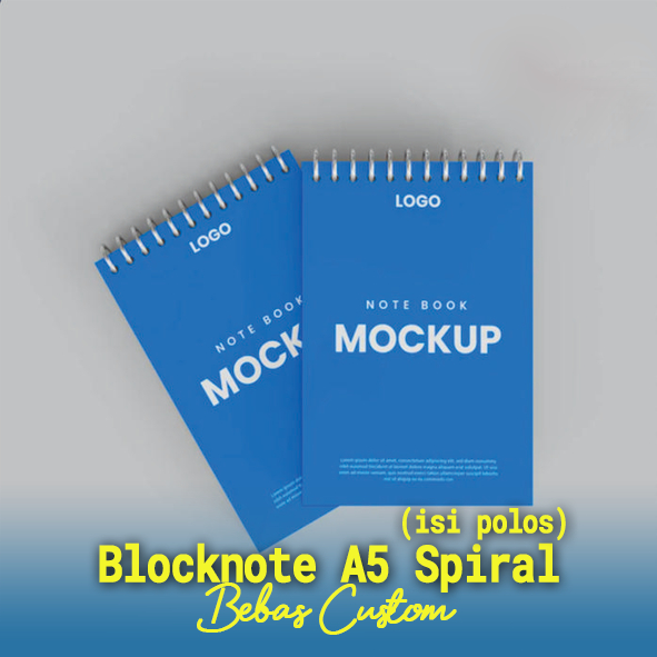 

Blocknote Spiral Isi Polos Cover Full Color Ukuran A5 CUSTOM, Blocknote Finishing Spiral, Notebook Pekanbaru, BlockNote isi 50 Lembar