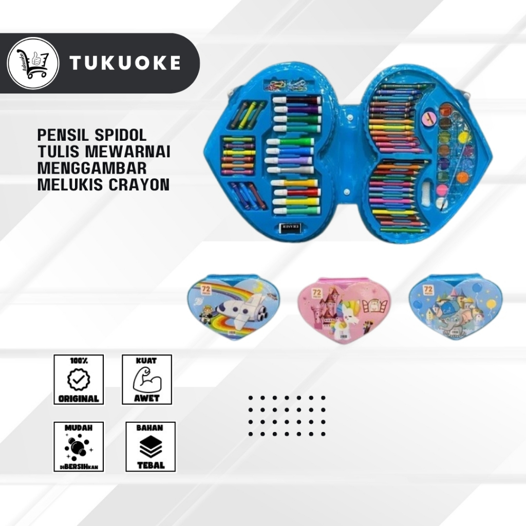 

PENSIL SPIDOL TULIS MEWARNAI MENGGAMBAR MELUKIS CRAYON SET 72 COCOK BUAT KADO ANAK