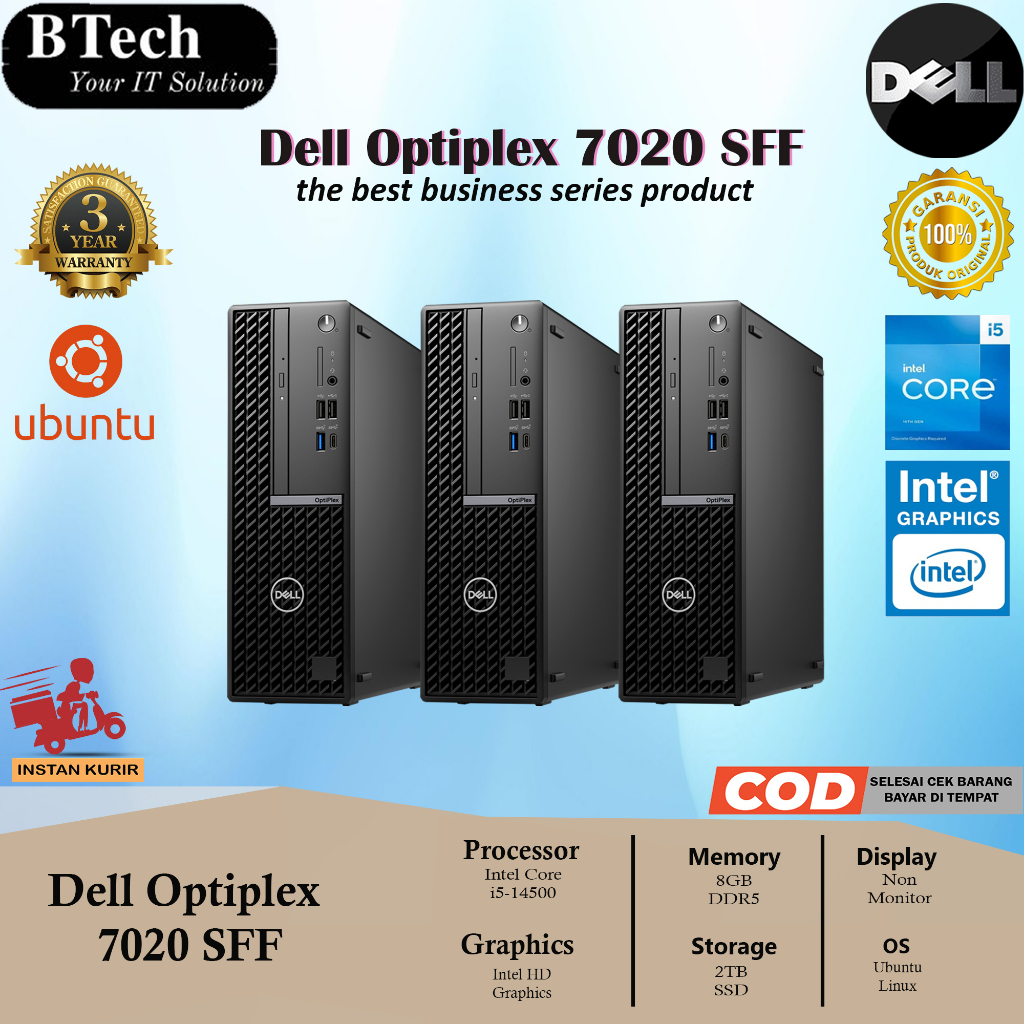 PC Dell Optiplex 7020 SFF i5-14500 8GB 2TB SSD DOS 3YR