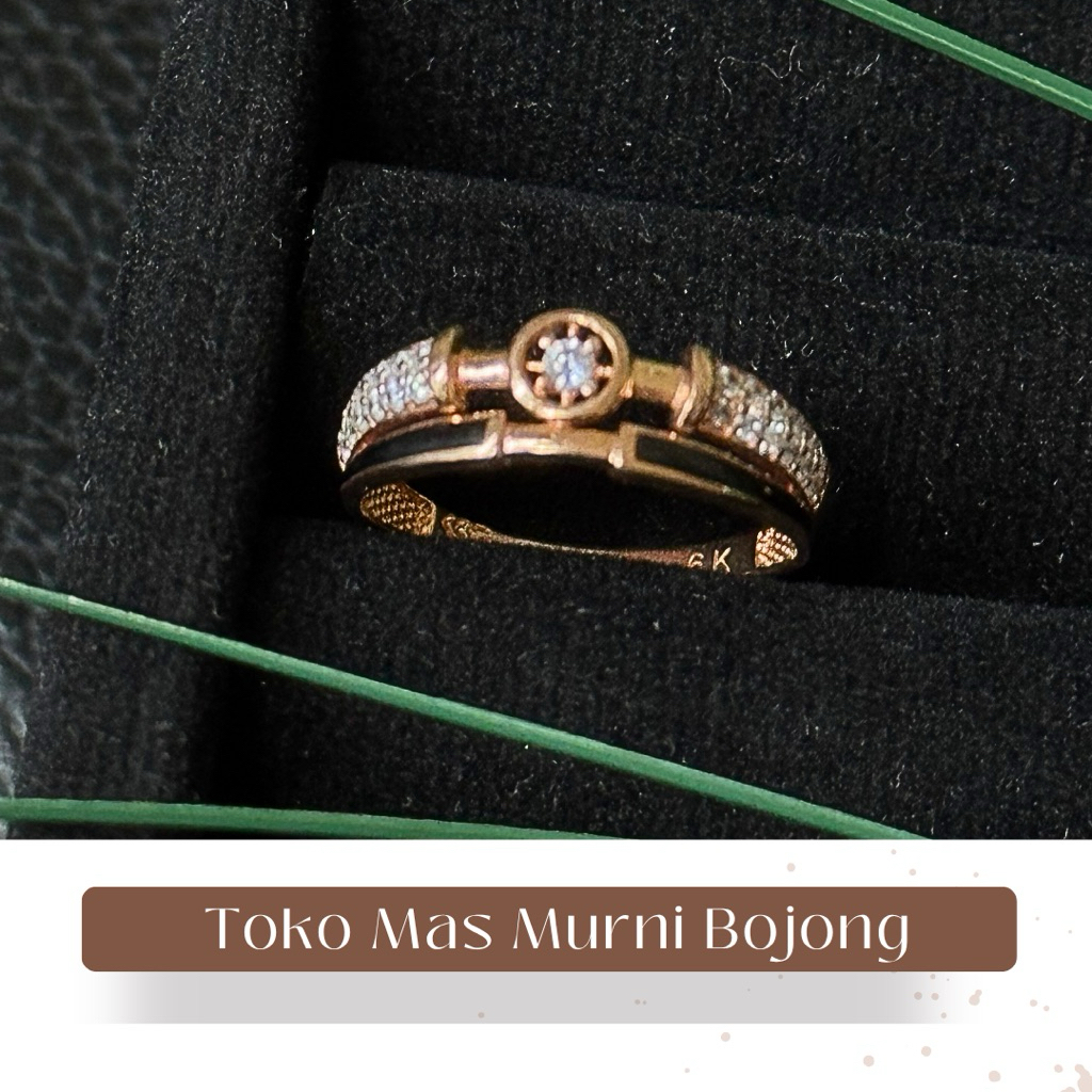 cincin emas model bintang laut 6K toko mas murni