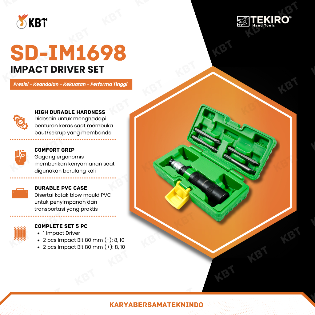 OBENG TUMBUK SET TEKIRO 05 PCS (BOX PVC)