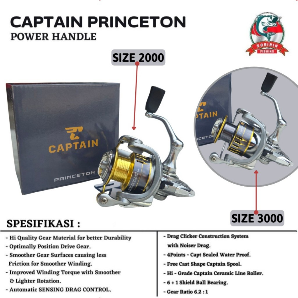 Reel captain princeton power handle 2000-3000 - reel pancing captain
