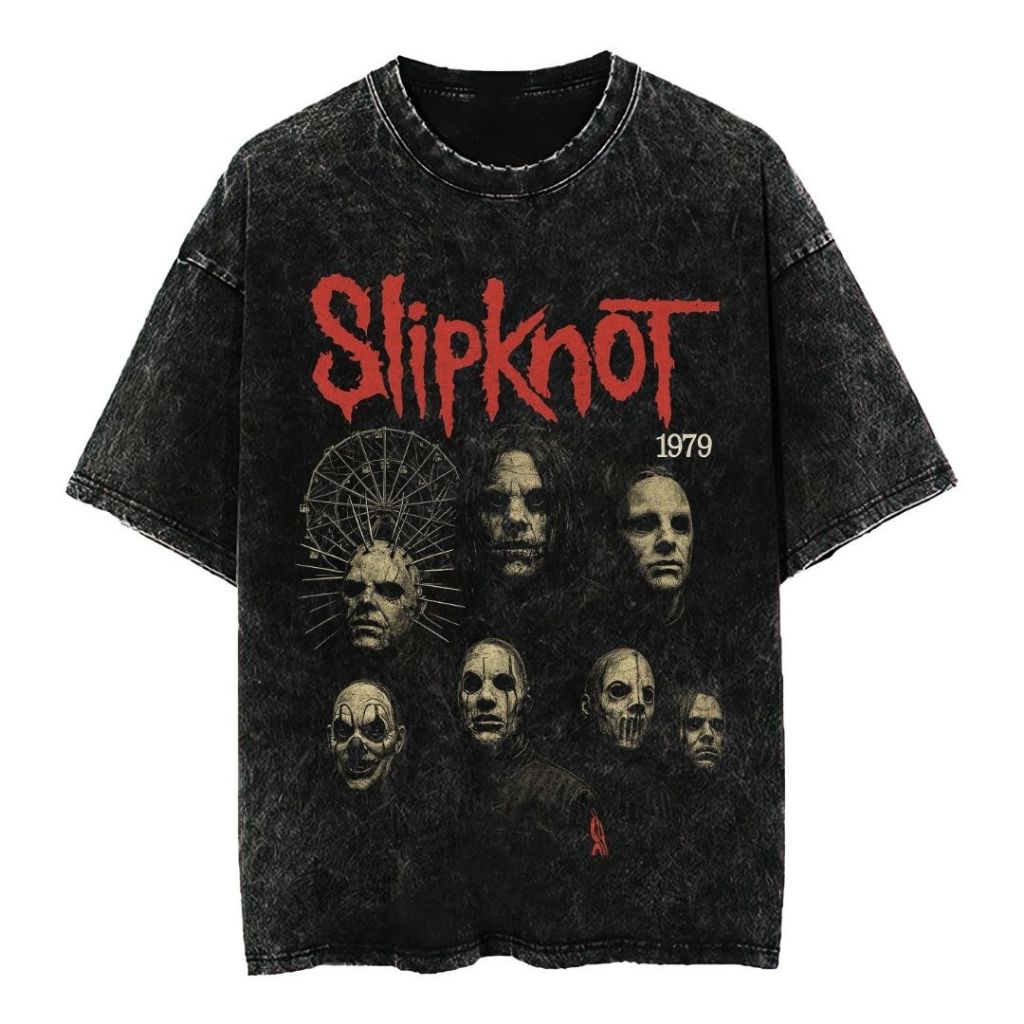 Psycho Crucify "Slipknot" Oversized T-Shirt | Stone Wash | Kaos Oversize | Vintage | Atasan | Kaos B