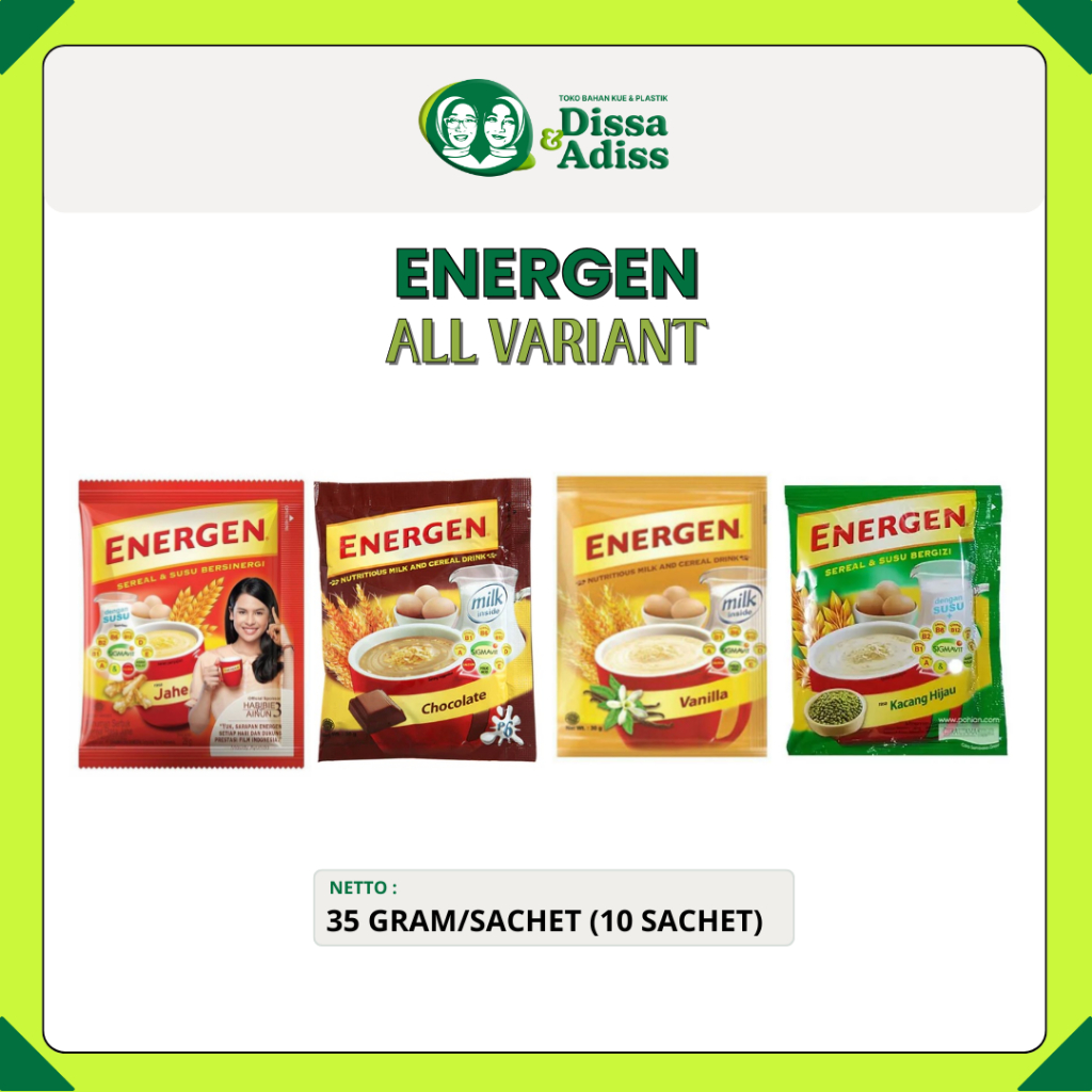 

ENERGEN MINUMAN SERBUK INSTANT RENCENG @10 PCS / MINUMAN SERBUK SACHET - Tobaqdissa