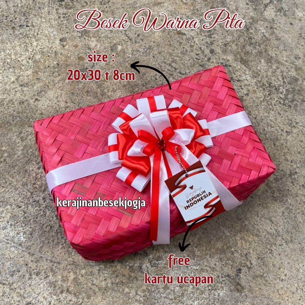 

PACKAGING HAMPERS PREMIUM | BESEK 20X30 WARNA PITA FREE KARTU UCAPAN | bungkus kado hampers parsel