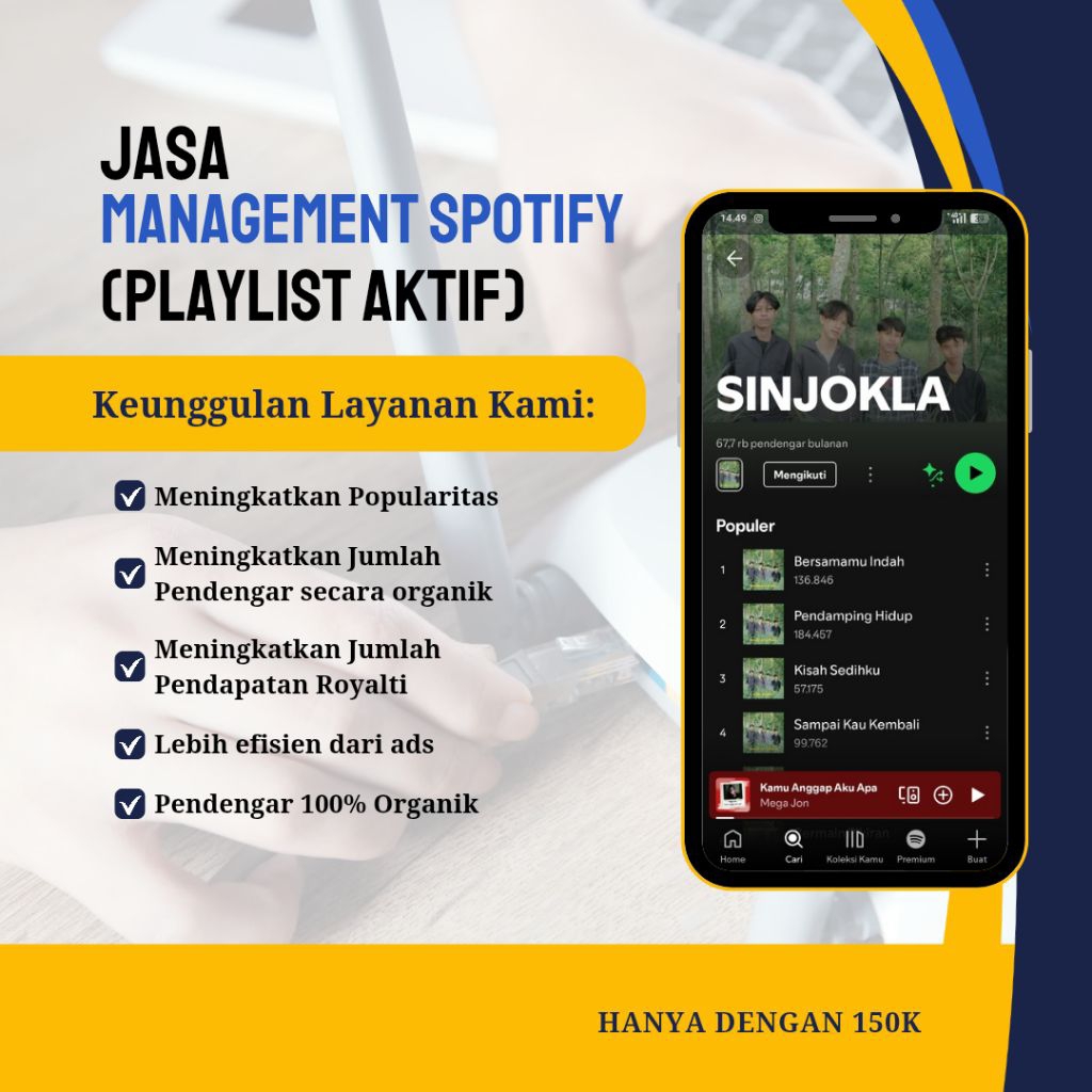 Jasa Management Spotify (Playlist Aktif) 1 Bulan