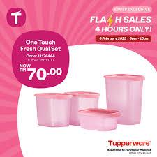 TUPPERWARE One Touch Fresh Oval Set Tupperware Malay