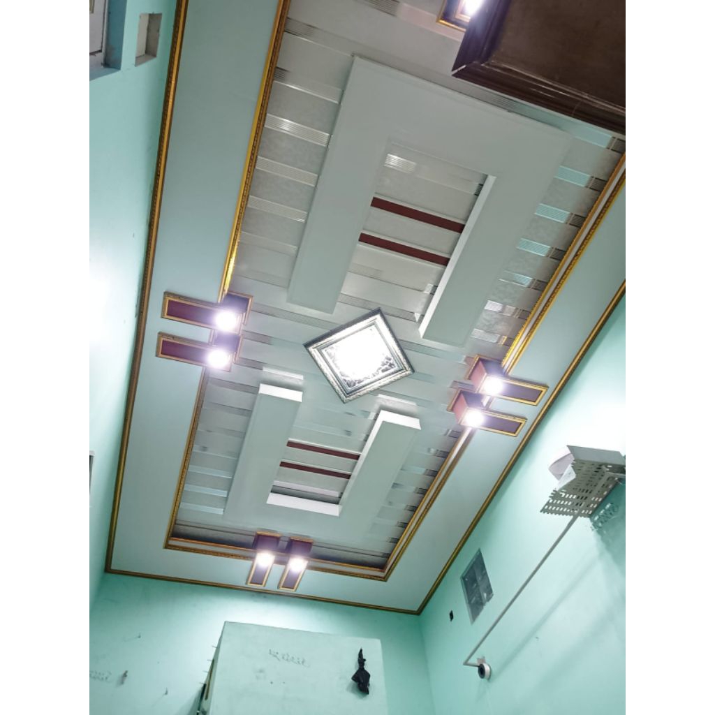DROP CEILING + BALOKAN KUMIS Plafon PVC Model Drop Ceiling Elegan Modern Bahan Berkualitas Tahan Lam