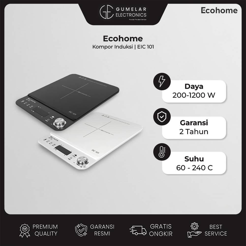 ECOHOME Induction Cooker EIC-101 Smart Kompor Induksi Listrik Low Watt | KOmpor Induksi Ecohome
