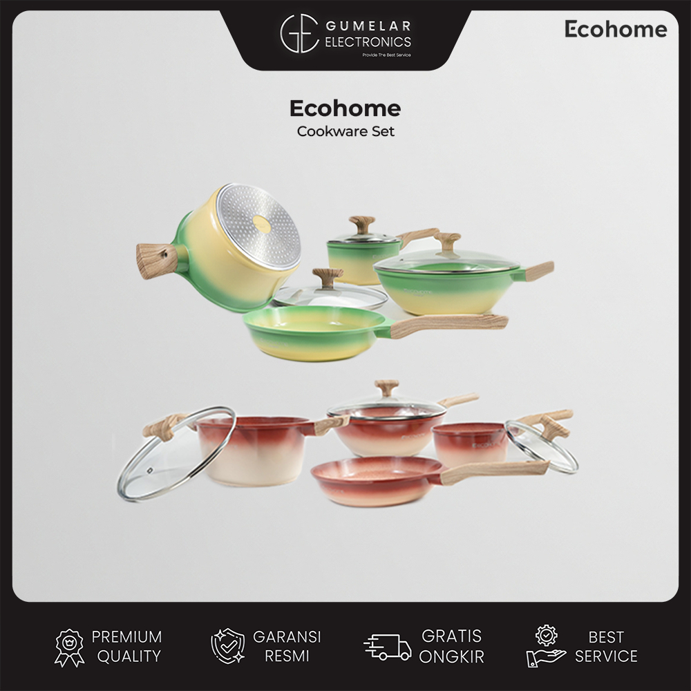 Ecohome Cookware Set | Ceramic Coating | Anti Lengket | Cookware Set Ecohome Premium Quality