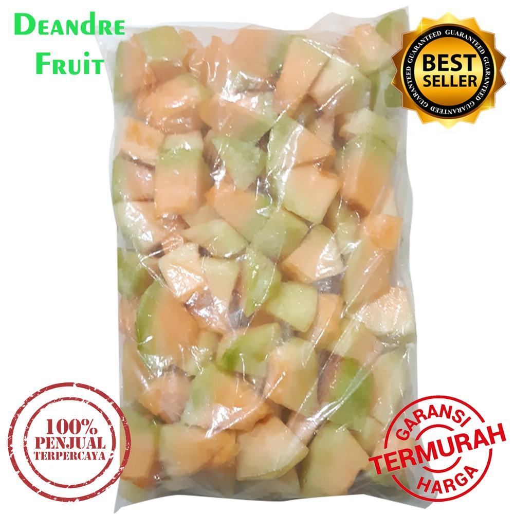 

GROSIR MURAH 1kg Buah Melon Orange Frozen Manis Rock Melon Hijau Beku