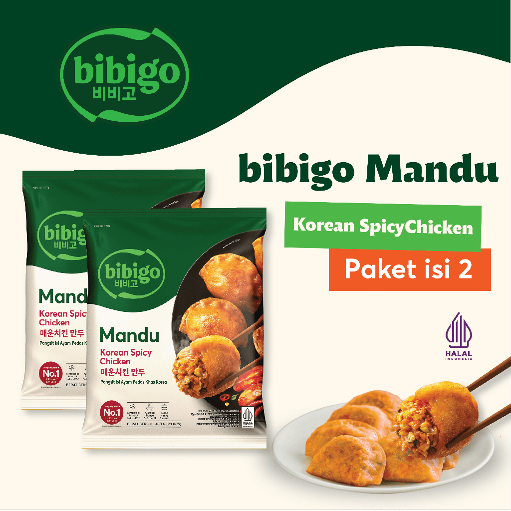 

Twinpack - bibigo Mandu Korean Spicy Chicken 400 Gram
