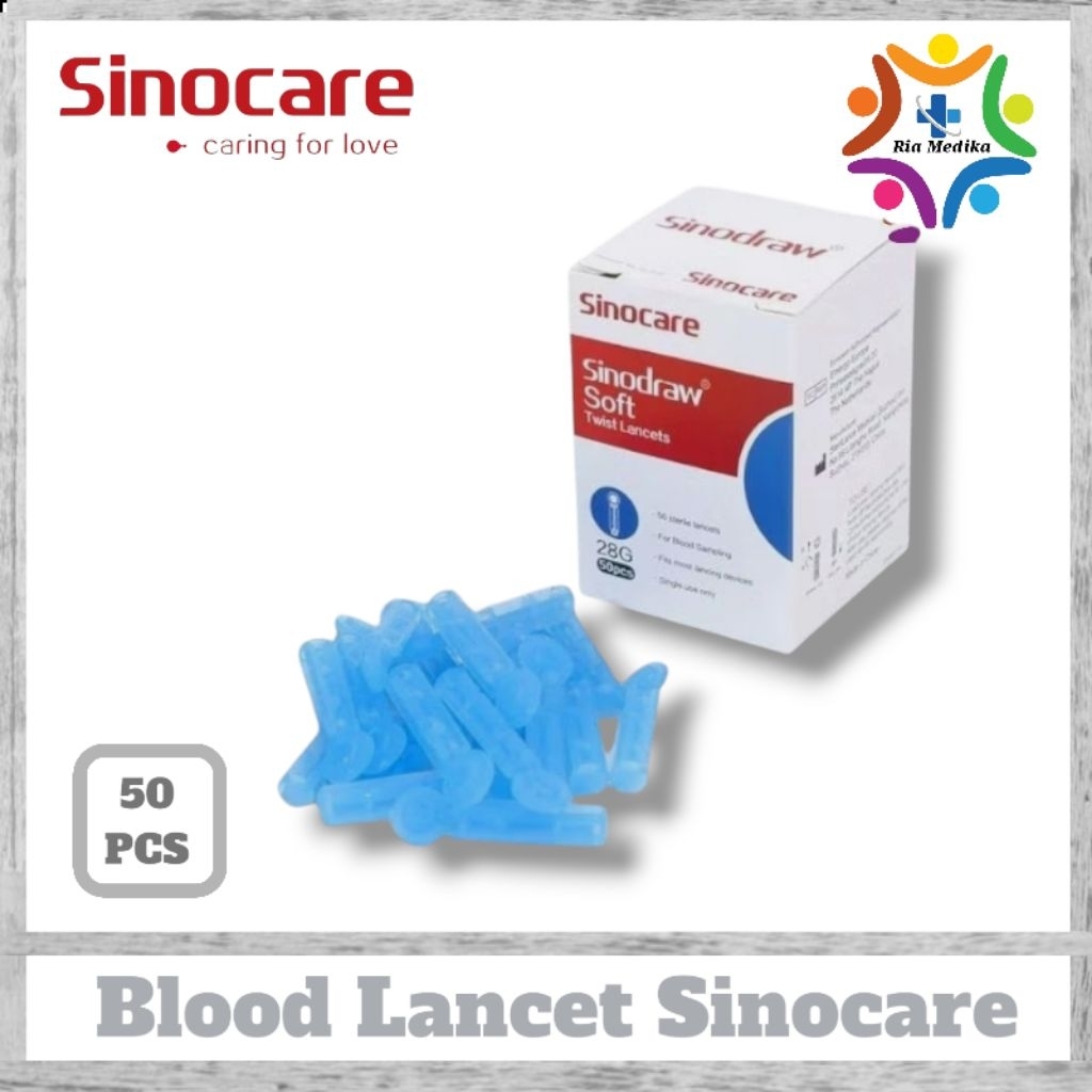 Lancet Blood  28G Sinocare Isi 50 Pcs Lancet Sinocare