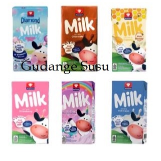 

[1pcs-125ml]-Susu UHT Diamond 125ml 1 Dus Isi 40pcs| Full Cream, Coklat, Stroberi, Marshmallow