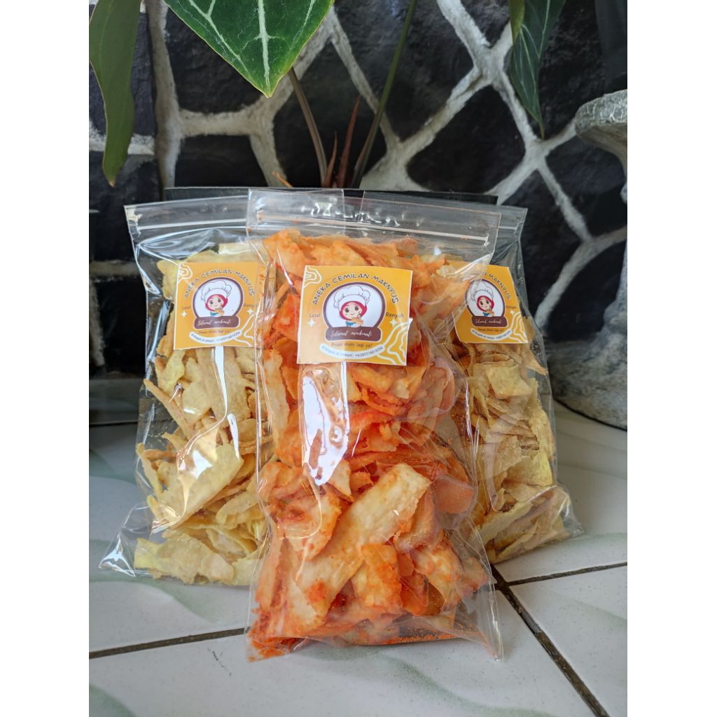 

Keripik singkong renyah rebus fresh rasa balado | Boiled cassava chips