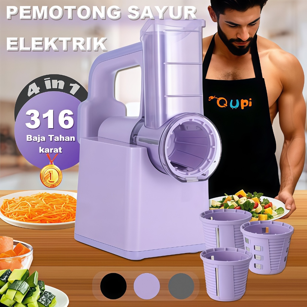 HOTPemotong Sayuran Listrik Parutan Sayuran Multifungsi Elektrik Parutan Keju Listrik Otomatis 316