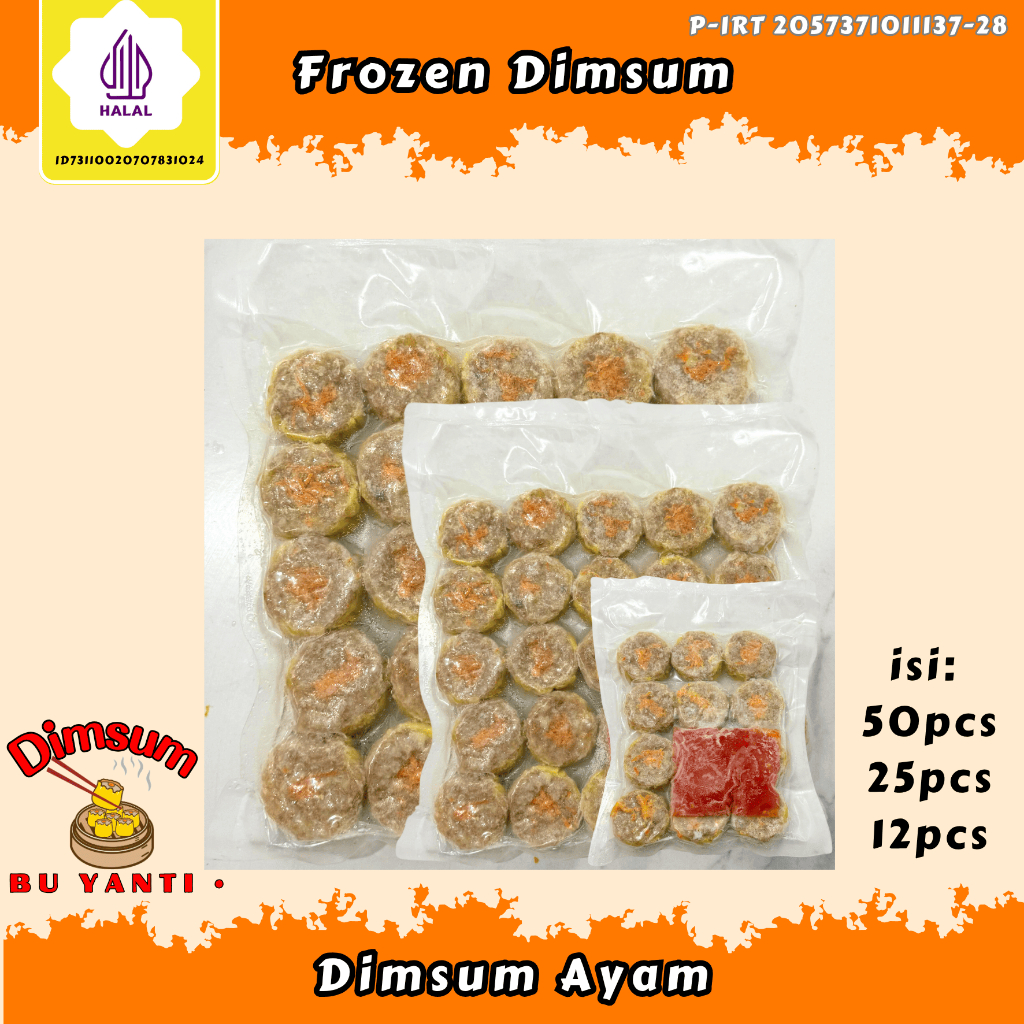 

DIMSUM FROZEN AYAM DIMSUM BEKU MURAH DIMSUM PREMIUM DIMSUM HALAL ISI 12PCS/ 25PCS/ 50PCS DIMSUM BU YANTI