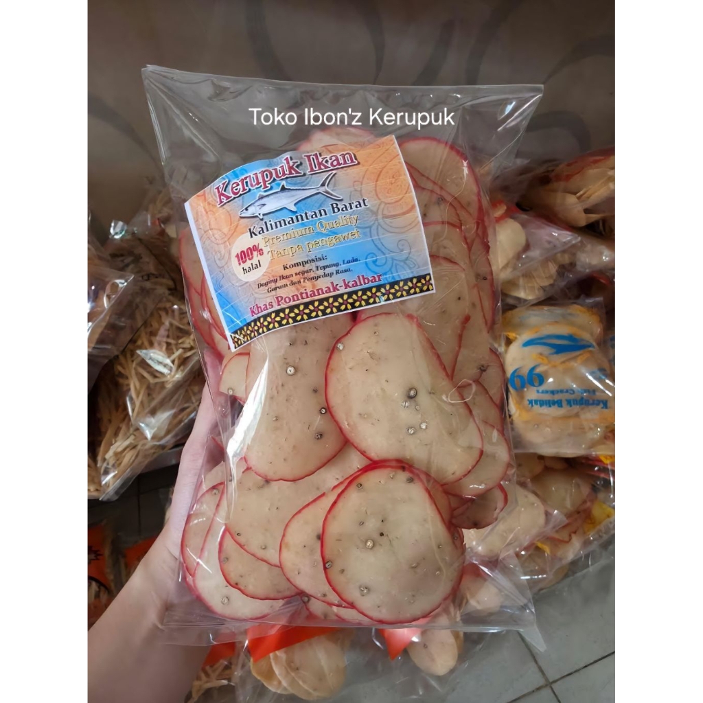 

Kerupuk ikan Pontianak 500 gram Cemilan Keripik - Kerupuk Ikan Pontianak - Stik & Keping