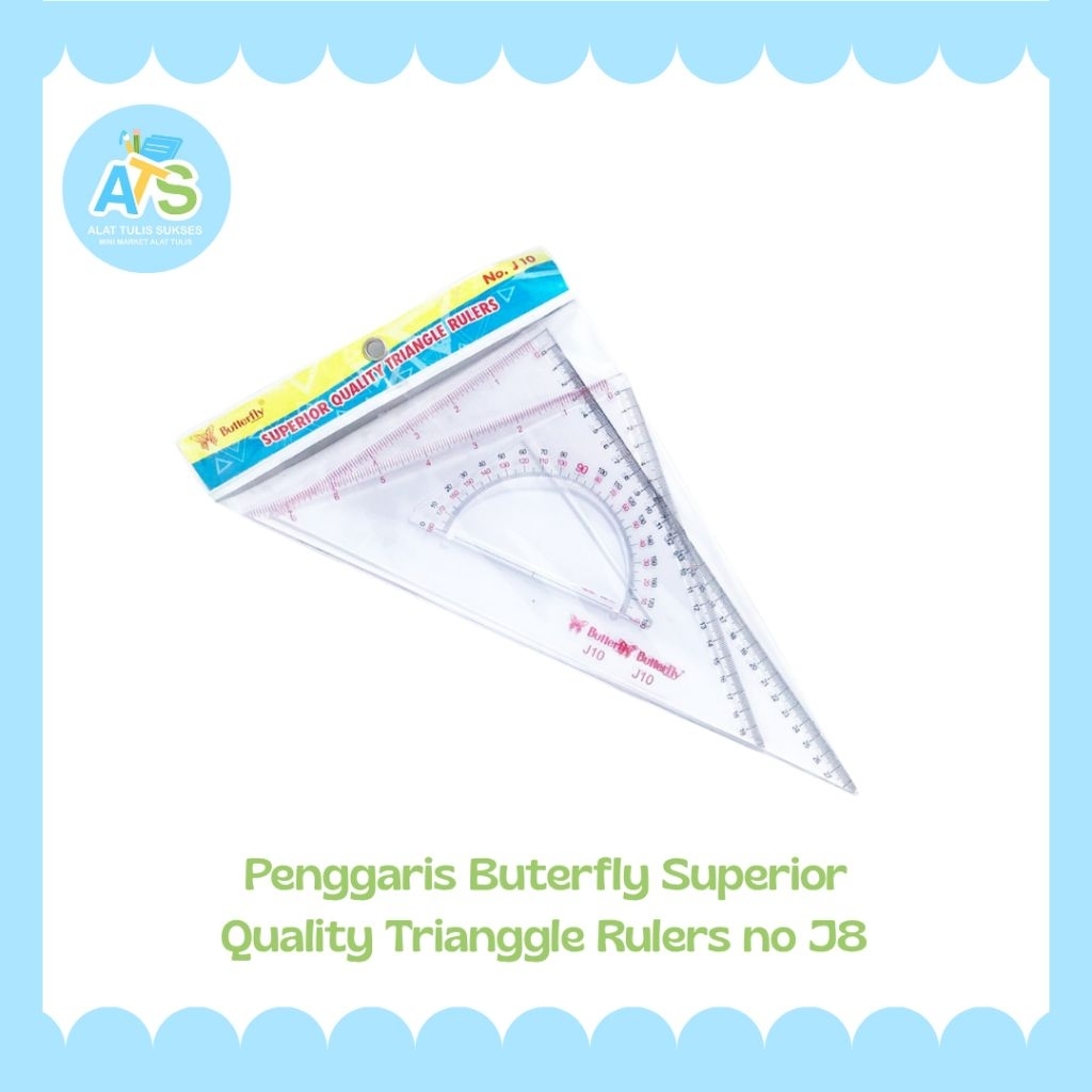 

penggaris buterfly superior quaility trianggle rulers no j8