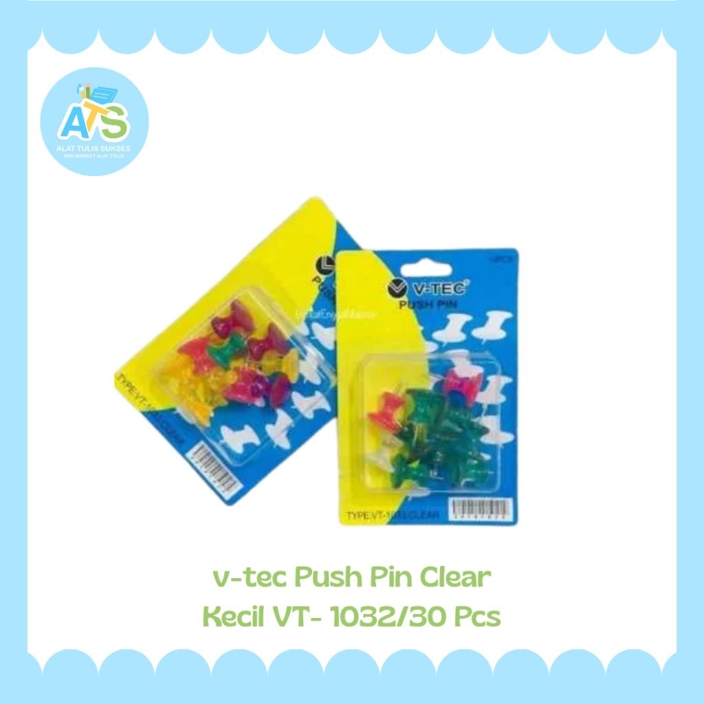 

v-tec push pin clear kecil vt-1032/ 30 pcs