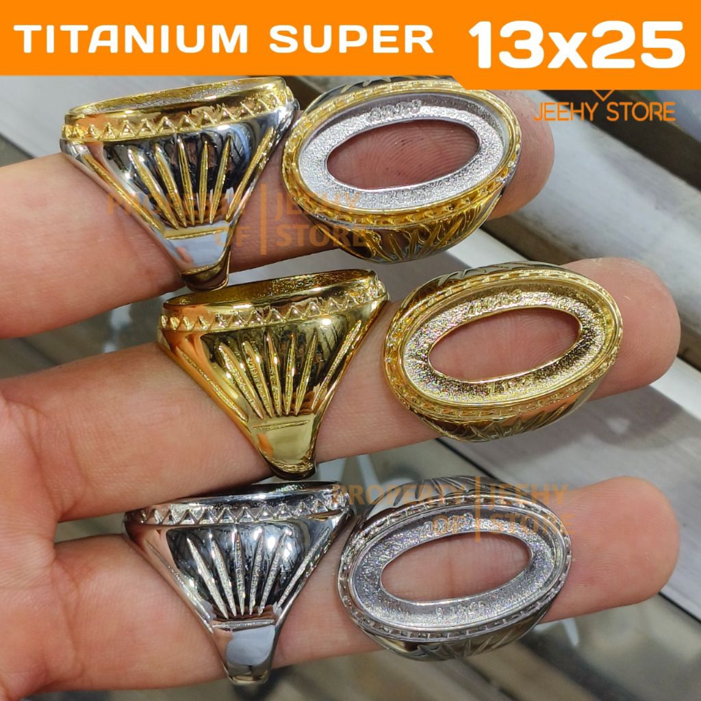 Ring emban cincin titanium super Pandan 13x25