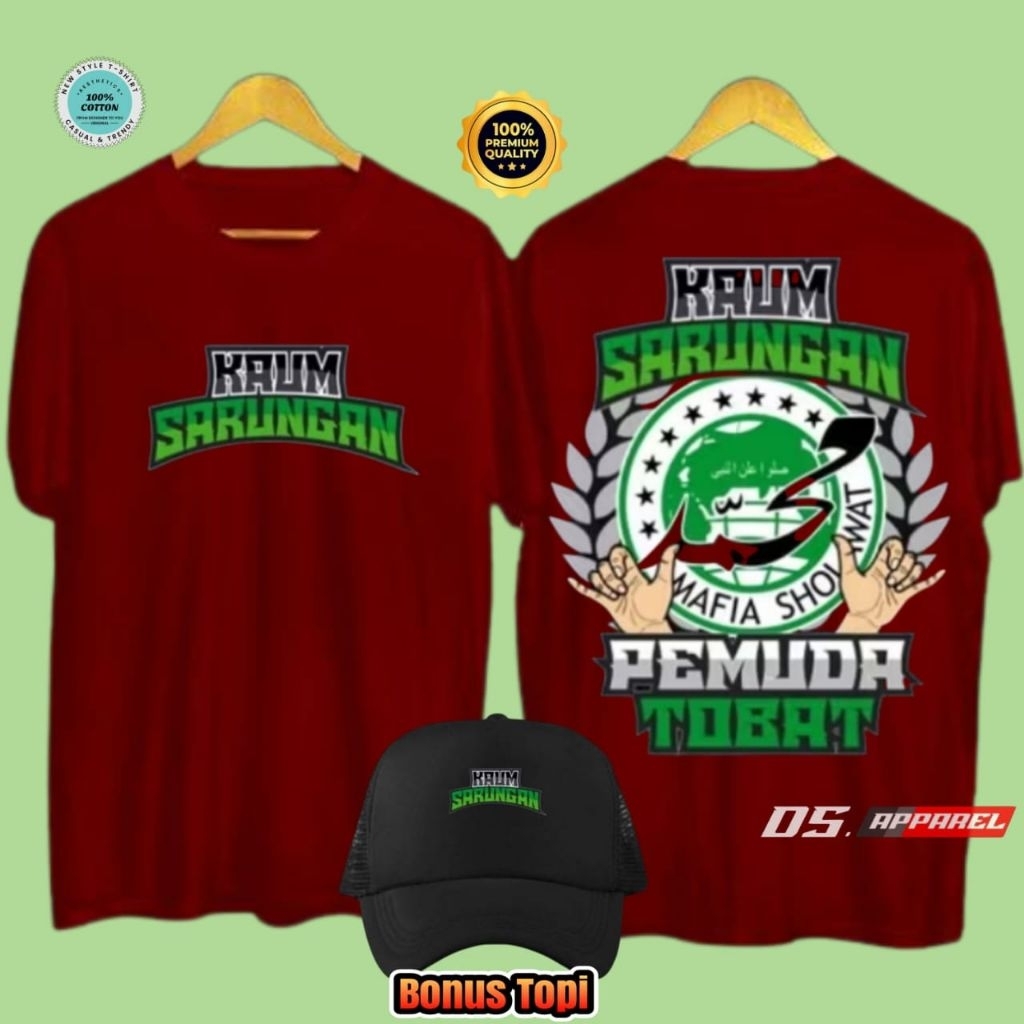 KAOS BAJU PRIA KAUM SARUNGAN MAFIA SHOLAWAT PEMUDA TOBAT ~ READY LENGAN PENDEK & LENGAN PANJANG