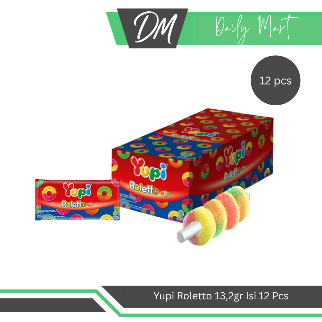 

Yupi Roletto 1 Box Isi 12 Pcs x 13,2gr - Permen Kenyal Berbentuk Lucu Enak Murah