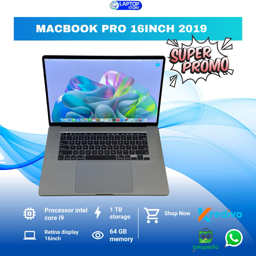 Macbook Pro Retina 16inch 2019 i9 Ram 64Gb ssd 1Tb