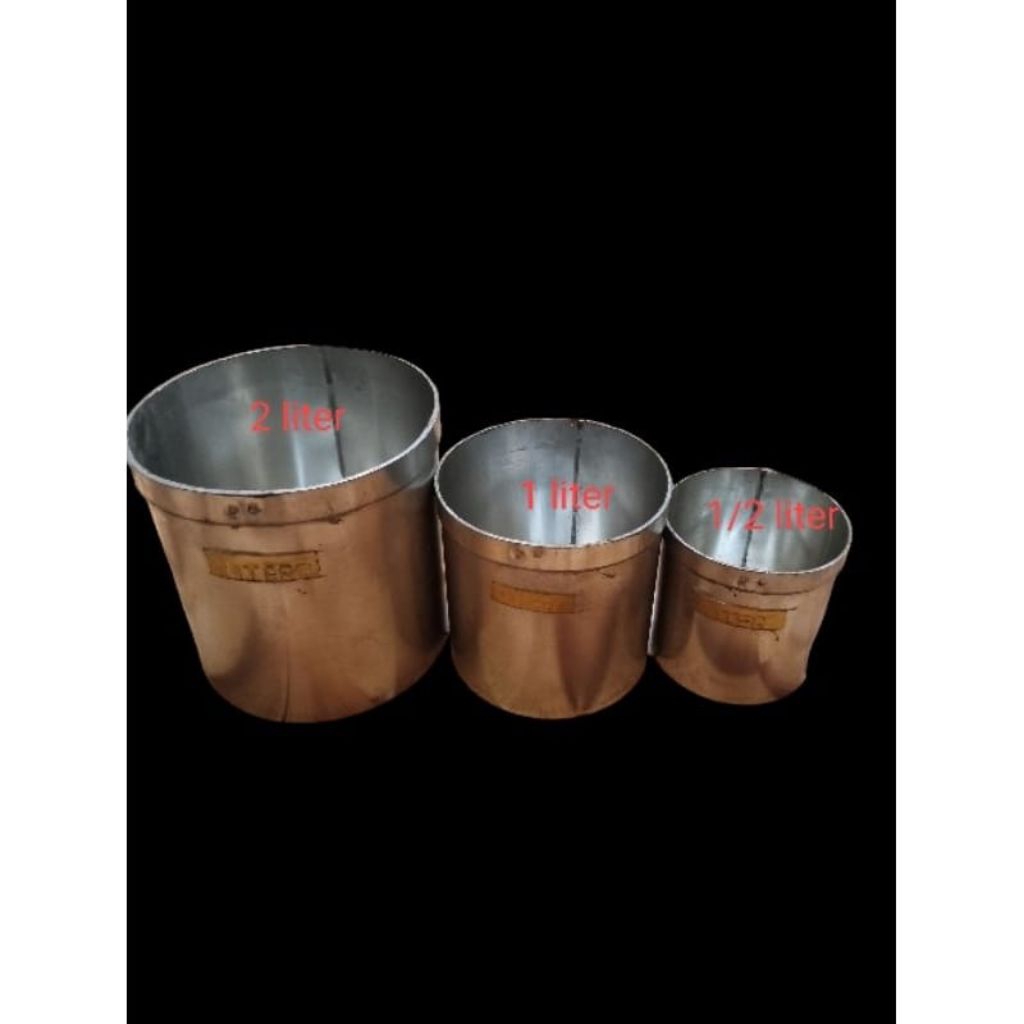 literan beras Takaran Beras ukuran 2 liter, 1literdan 1/2 liter stainless