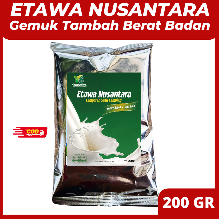 

Susu Kambing Etawa NUSANTARA Bubuk Original Full Cream Tanpa Gula Penggemuk Badan Tidak Bau Amis 200 Gr
