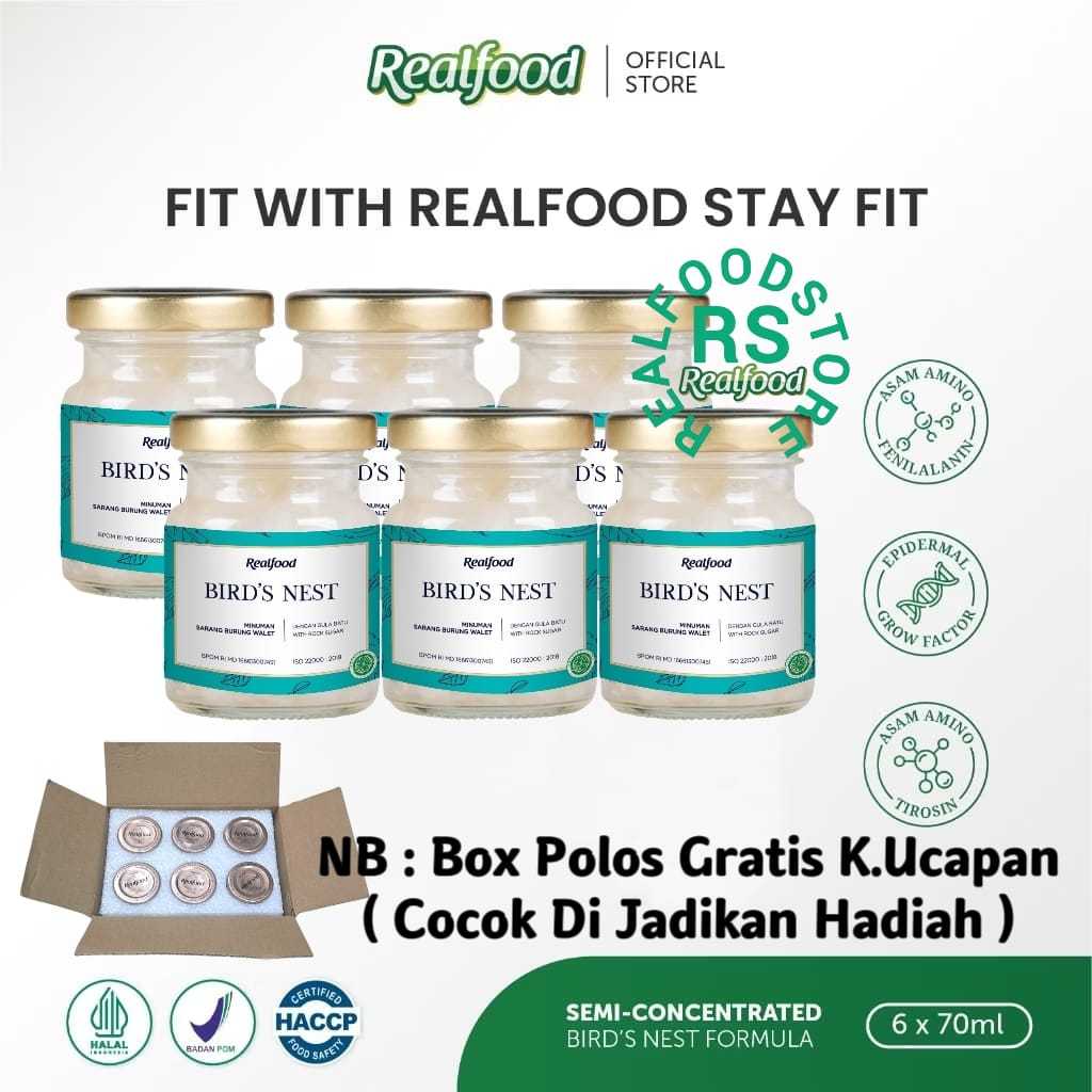 

Realfood Stay Fit 6 Botol Box Polos ( Minuman Sarang Burung Walet ) RS