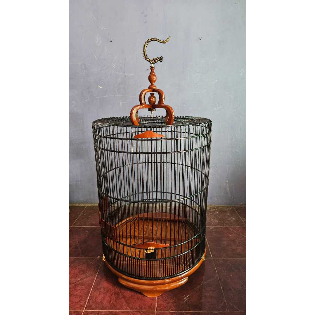 Sangkar Murai Batu Tebok Jati No2 Fullset Kandang Burung Murai Finishing Cat