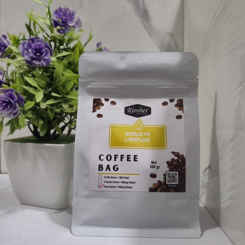 

Coffee Bag Robusta Lampung Petik Merah 100g-200g-500g
