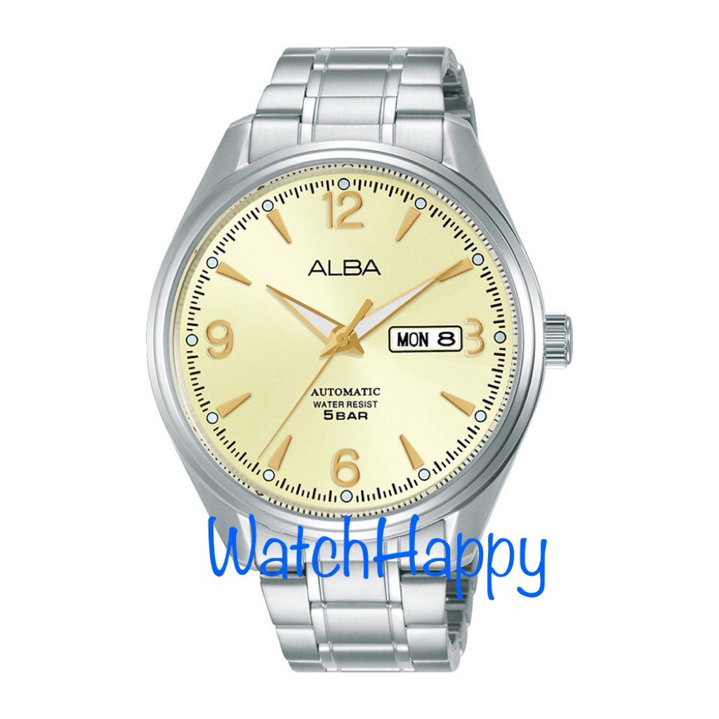 JAM TANGAN ANALOG PRIA ALBA AL4155X1 / AL4155 / AL4155X MECHANICAL AUTOMATC MOVEMENT STAINLESS STEEL