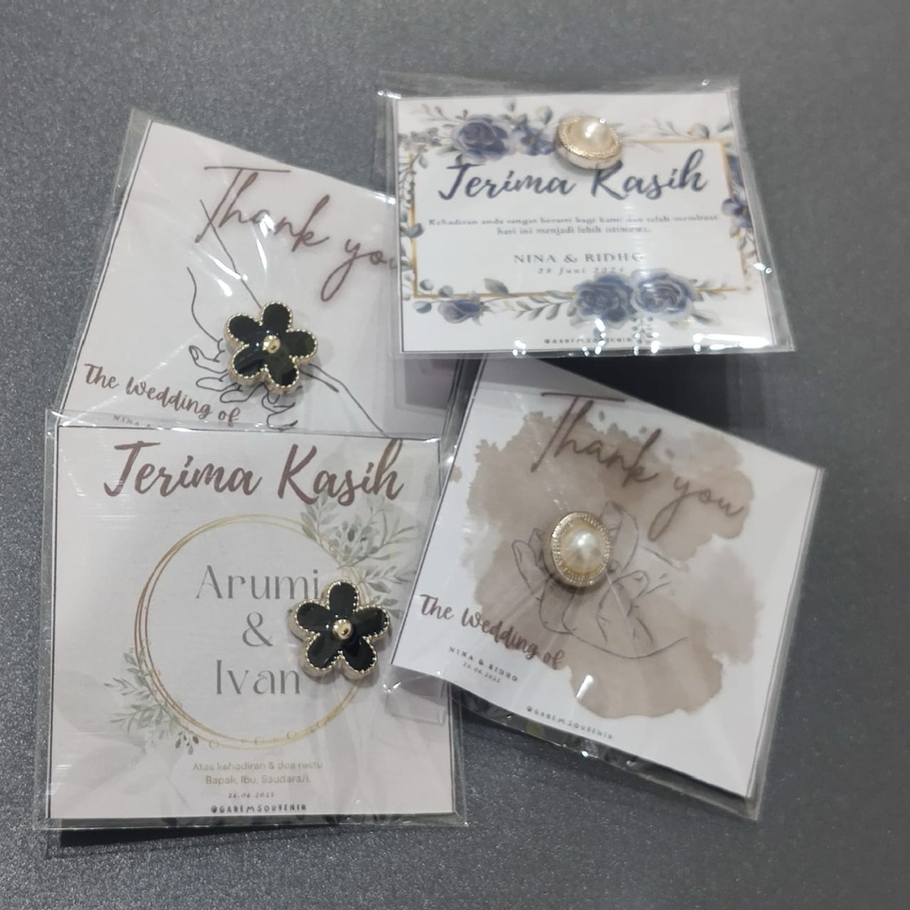 100pcs souvenir pernikahan bros brooch - cenderamata - souvenir