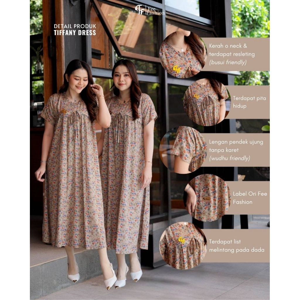 TIFFANY DRESS FEE FASHION, DRESS RAYON MOTIF, DASTER RAYON, HOMEDRESS RAYON ADEM MOTIF GAMIS MOTIF